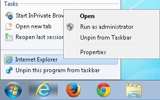 internet explorer properties