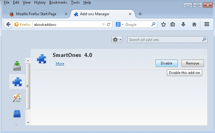 smart ones firefox add-on disable smart ones from firefox