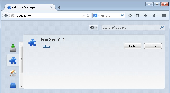 foxy security firefox addon remove foxy security from firefox