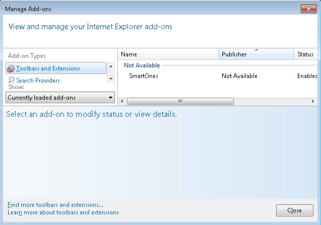 smart ones ie extension remove smart ones from ie