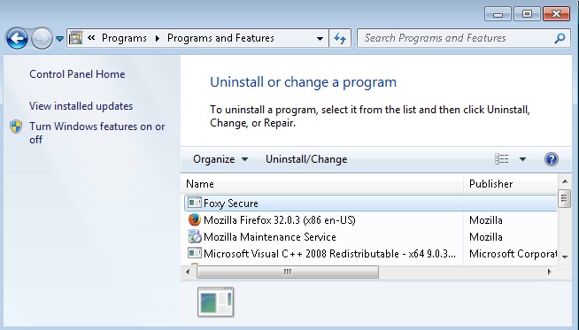 uninstall foxy secure foxy security uninstall