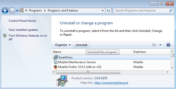 uninstall smart ones smartones uninstall