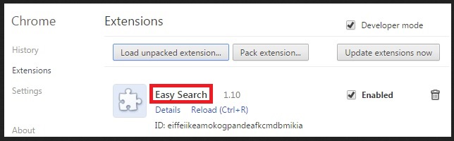 remove Easy Search